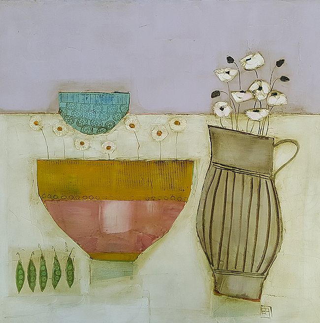 Eithne  Roberts - Peas poppies and daisy bowl